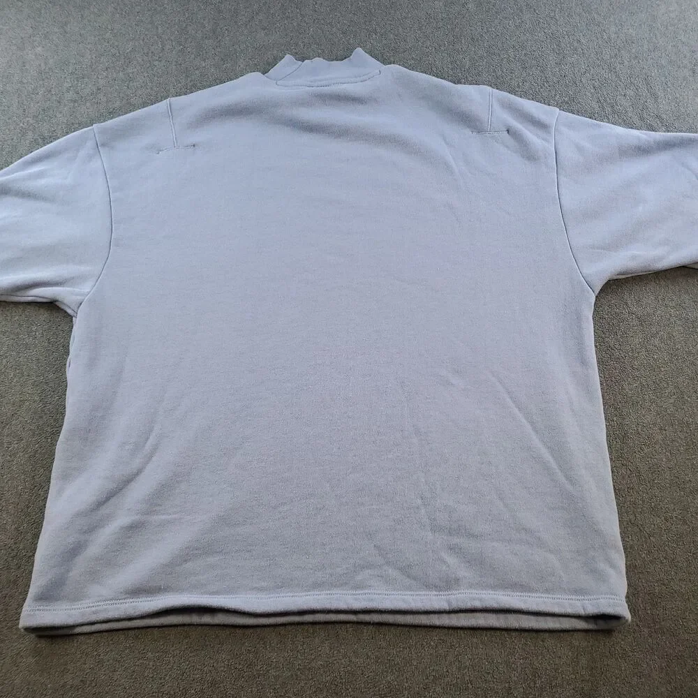 True Religion Mock Neck Oversized Shirt Mens Size Large Blue Fleece Lining